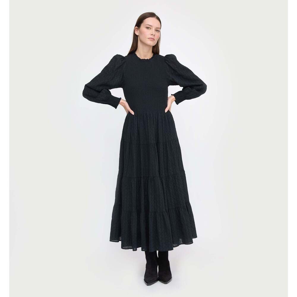 Hill House Home The Viviana Nap Dress - Black Linear Swiss Dot Size SBlack Linea - Picture 2 of 11